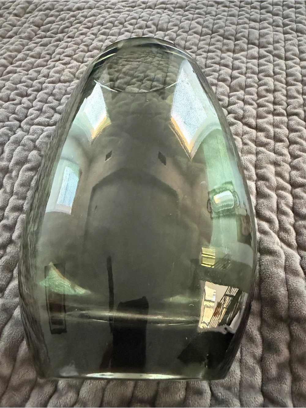 Smoky Green Glass Decorative Vase
